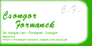 csongor formanek business card